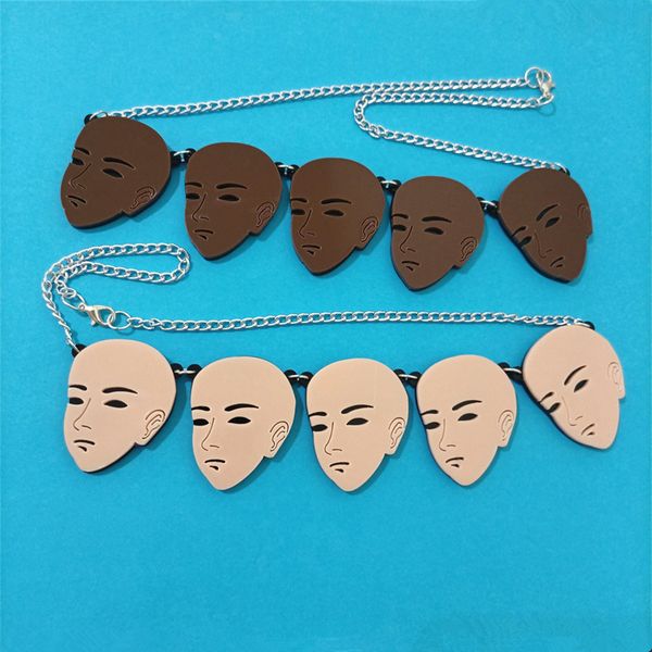 big head faces pendant necklace for women brown skin hiphop rock punk acrylic fashion jewelry accessories, Silver
big head faces pendant necklace for women brown skin hiphop rock punk acrylic fashion jewelry accessories, Silver