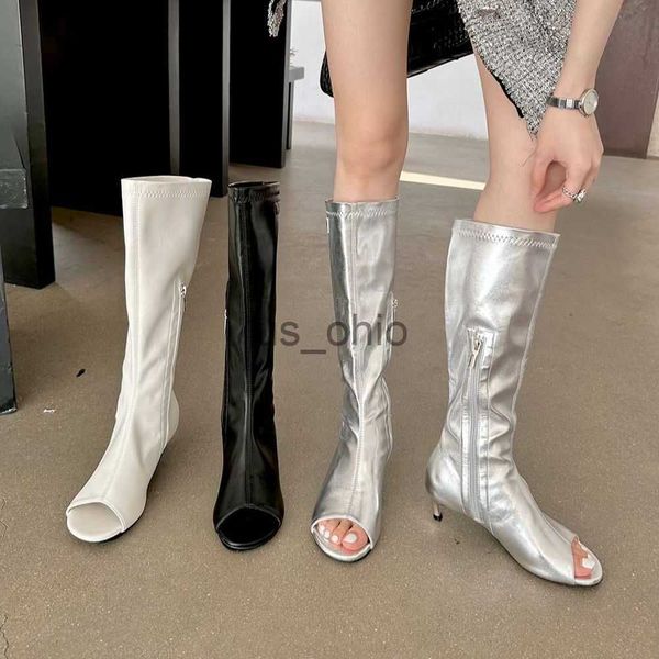 boots open toe women knee high boots sock booties thin high heels side zipper black white silver summer party pumps sandals shoes 39 j230811
boots open toe women knee high boots sock booties thin high heels side zipper black white silver summer party pumps sandals shoes 39 j230811