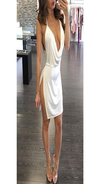 summer solid color white wine red backless strap dress side open deep vneck dress temperament mini7147223, Black;gray
summer solid color white wine red backless strap dress side open deep vneck dress temperament mini7147223, Black;gray