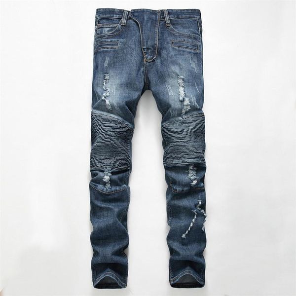 men's ripped creased light jeans designer long slim trousers with holes mid rise straight size 28-40 78t, Blue
men's ripped creased light jeans designer long slim trousers with holes mid rise straight size 28-40 78t, Blue