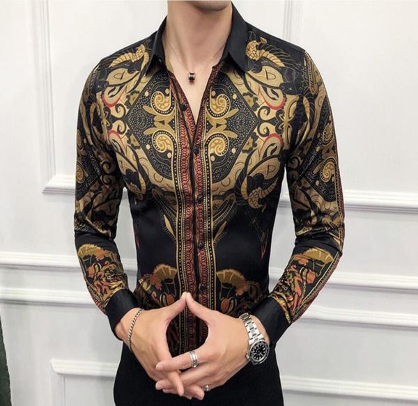 men039s casual shirts cotton printed mens luxury long sleeve dress plus size 4xl fashion slim fit party male5106759, White;black
men039s casual shirts cotton printed mens luxury long sleeve dress plus size 4xl fashion slim fit party male5106759, White;black