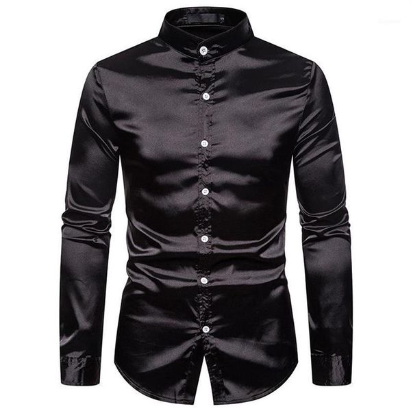men's casual shirts mens mandarin collar silk satin dress 2021 brand regular fit long sleeve shirt men business camisa mascul247o, White;black
men's casual shirts mens mandarin collar silk satin dress 2021 brand regular fit long sleeve shirt men business camisa mascul247o, White;black