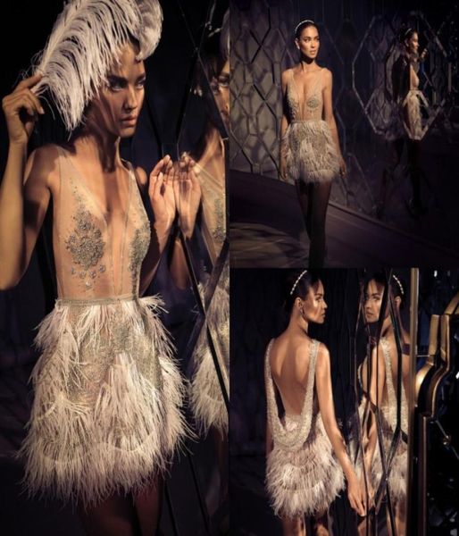 2019 elihav sasson feather cocktail dresses beading v neck illusion short backless prom dress evening wear party gowns for wo7950570, Black
2019 elihav sasson feather cocktail dresses beading v neck illusion short backless prom dress evening wear party gowns for wo7950570, Black