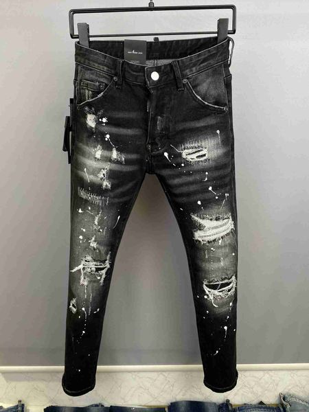 2022 new men jeans hole light blue dark gray italy brand man long pants trousers streetwear denim skinny slim straight biker jean for d2 28-
2022 new men jeans hole light blue dark gray italy brand man long pants trousers streetwear denim skinny slim straight biker jean for d2 28-