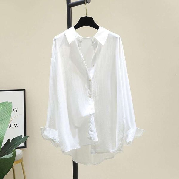 early spring wear draping cotton shirt womens korean style loose casual thin long sleeve white
early spring wear draping cotton shirt womens korean style loose casual thin long sleeve white