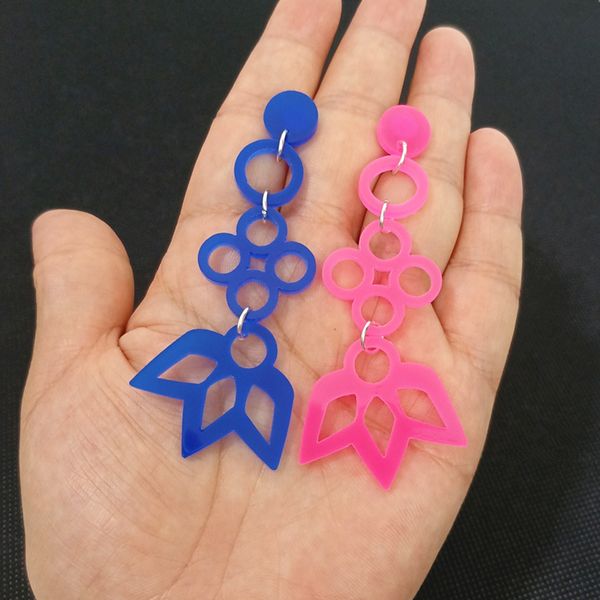 clover drop earrings for women round flower blue pink acrylic cute jewelry accessories, Silver
clover drop earrings for women round flower blue pink acrylic cute jewelry accessories, Silver