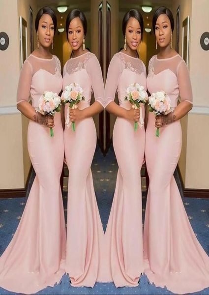 2022 blush pink sheer jewel neck bridesmaid dresses 12 sleeve mermaid floor length black girls maid of honor gown wedding guest dr3278007, White;pink
2022 blush pink sheer jewel neck bridesmaid dresses 12 sleeve mermaid floor length black girls maid of honor gown wedding guest dr3278007, White;pink