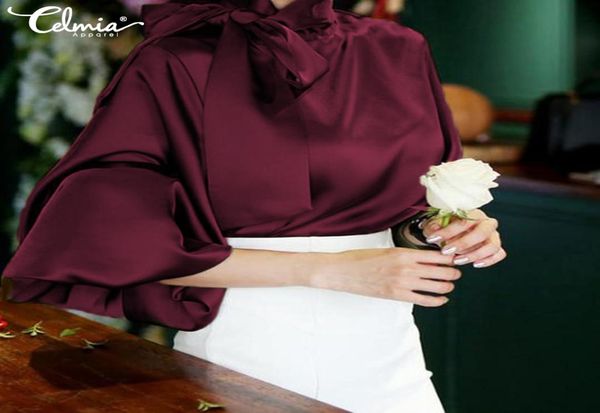 women blouse 2019 celmia long sleeve high collar ice shirt solid blouse shirt bow tie casual plus size blusas femininas2129224, White
women blouse 2019 celmia long sleeve high collar ice shirt solid blouse shirt bow tie casual plus size blusas femininas2129224, White