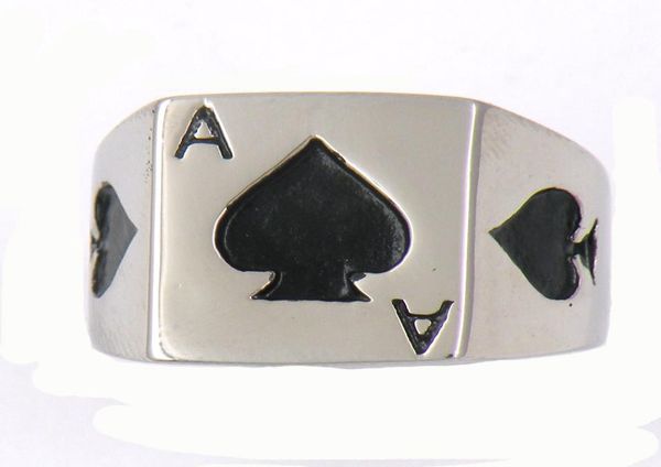 fanssteel stainless steel vintage mens or wemens jewelry signet classic poker spade a lucky ring 13w775520817, Silver
fanssteel stainless steel vintage mens or wemens jewelry signet classic poker spade a lucky ring 13w775520817, Silver