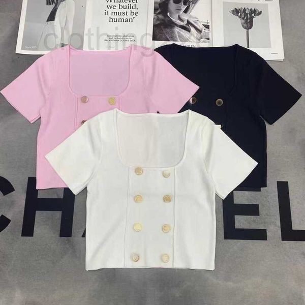 women's knits & tees designer 23 spring/summer new product single breasted contrast color square neck slim fit short knitted shirt for, White
women's knits & tees designer 23 spring/summer new product single breasted contrast color square neck slim fit short knitted shirt for, White