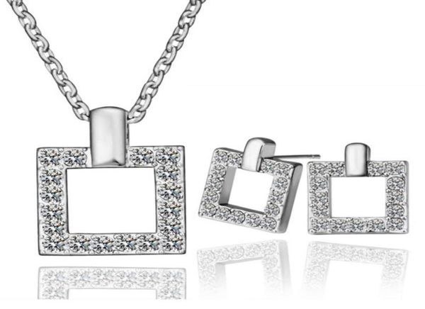 18k platinum plated fashion women square jewelry sets austrian crystal pendant necklaces stud earrings for women1447566, Silver
18k platinum plated fashion women square jewelry sets austrian crystal pendant necklaces stud earrings for women1447566, Silver
