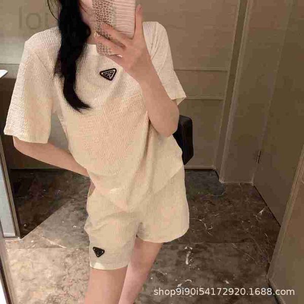 women's two piece pants designer p family 23 summer new silver triangle short sleeve t-shirt shorts set style casual slim and versatile, White
women's two piece pants designer p family 23 summer new silver triangle short sleeve t-shirt shorts set style casual slim and versatile, White
