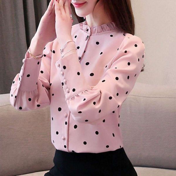 chiffon shirts long sleeved women spring and summer polka dot very fairy clothes all matching western style, White
chiffon shirts long sleeved women spring and summer polka dot very fairy clothes all matching western style, White