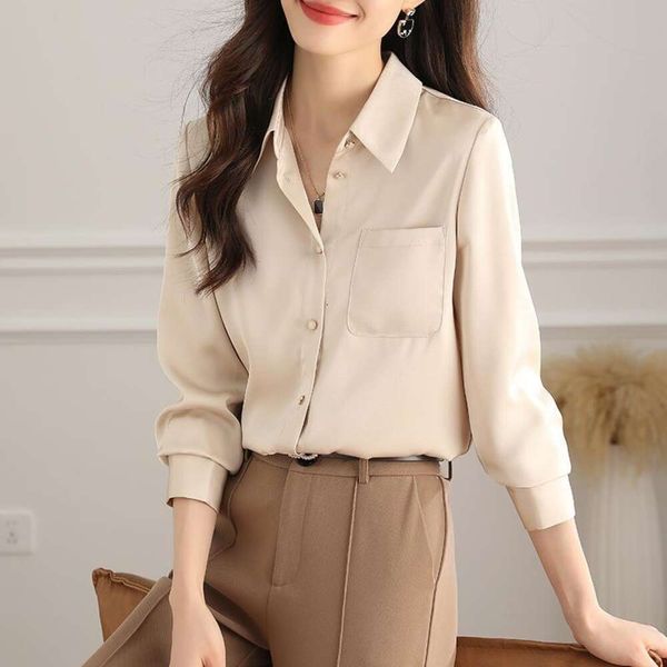 autumn style casual long sleeve blouse shirt womens design sense small stain professional, White
autumn style casual long sleeve blouse shirt womens design sense small stain professional, White