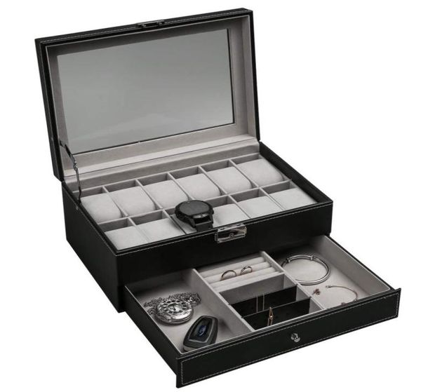 jewelry boxes ogrmar 12 slot pu leather lockable watch storage men women display der case 2tier organizer showcase with glass lid 4192857, Black;white
jewelry boxes ogrmar 12 slot pu leather lockable watch storage men women display der case 2tier organizer showcase with glass lid 4192857, Black;white