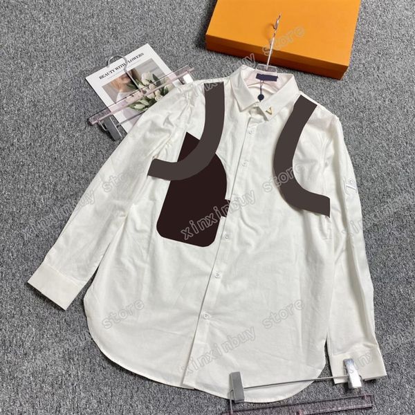 21ss autumn sportwear men casual shirts designer stitch leather sleeve letter embroidery clothes long sleeve mens shirt black whit284i, White;black
21ss autumn sportwear men casual shirts designer stitch leather sleeve letter embroidery clothes long sleeve mens shirt black whit284i, White;black