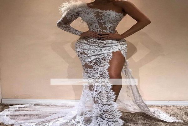 high slit mermaid prom dresses long elegant feathers oneshoulder lace prom gown custom make party dress vestidos de gala5691659, Black
high slit mermaid prom dresses long elegant feathers oneshoulder lace prom gown custom make party dress vestidos de gala5691659, Black