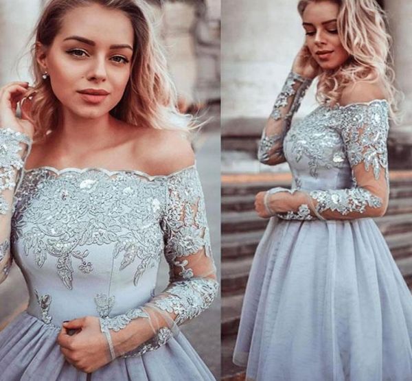 2019 new short prom dresses long sleeves off the shoulder beads sequins lace appliques illusion sleeve tulle skirt formal party go2206270, Black
2019 new short prom dresses long sleeves off the shoulder beads sequins lace appliques illusion sleeve tulle skirt formal party go2206270, Black