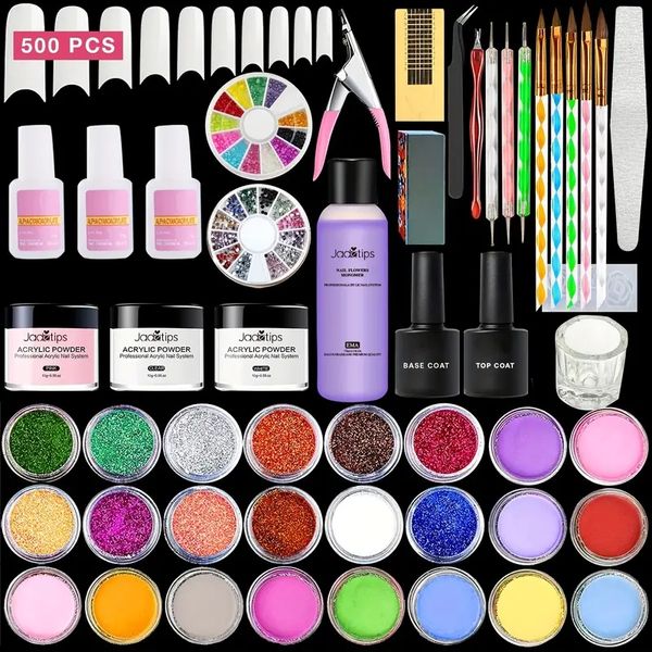 complete acrylic nail art kit for beginners - includes tips, powder, liquid, brushes, clippers, primer, file, glitter, and 500pcs french nai
complete acrylic nail art kit for beginners - includes tips, powder, liquid, brushes, clippers, primer, file, glitter, and 500pcs french nai