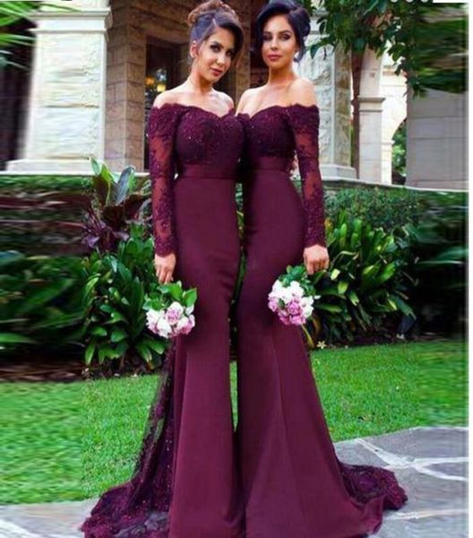 2017 burgundy long sleeves mermaid bridesmaid dresses lace appliques off the shoulder maid of honor gowns custom made wedding gues9776783, White;pink
2017 burgundy long sleeves mermaid bridesmaid dresses lace appliques off the shoulder maid of honor gowns custom made wedding gues9776783, White;pink