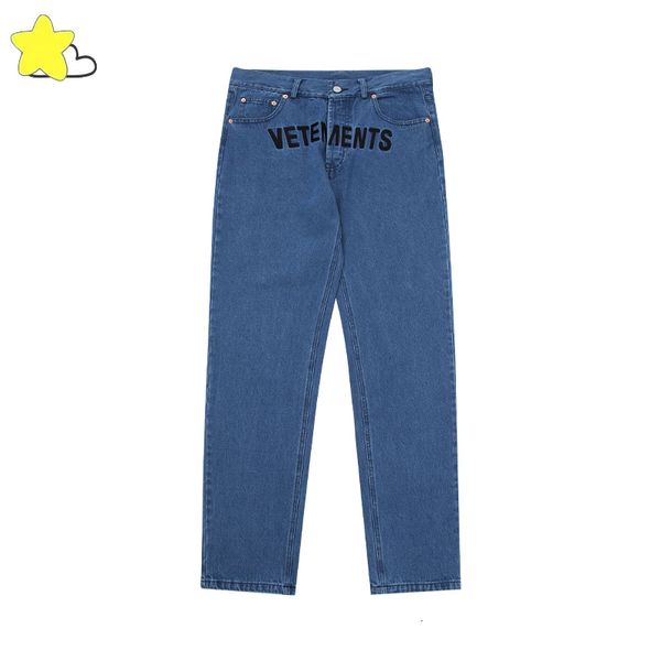 men's pants vetements denim pants men women letter embroidery jeans buttons pocket blue vtm trousers 230811, Black
men's pants vetements denim pants men women letter embroidery jeans buttons pocket blue vtm trousers 230811, Black