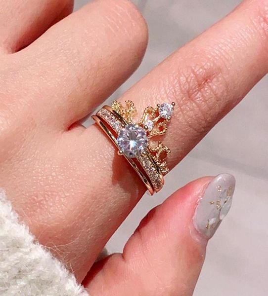 cluster rings charming 14k real gold crown opening for women adjustable design beautiful jewelry shiny zircon wedding party gift9024514, Golden;silver
cluster rings charming 14k real gold crown opening for women adjustable design beautiful jewelry shiny zircon wedding party gift9024514, Golden;silver