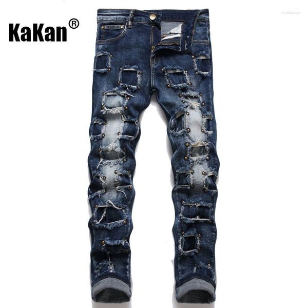 men's jeans kakan - european and american distressed embroidery patch for men personalized trendy long k59-111, Blue
men's jeans kakan - european and american distressed embroidery patch for men personalized trendy long k59-111, Blue