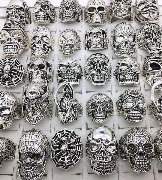 whole 30pcslot rings mix styles silver metal alloy mens womens gothic skull skeleton ring punk biker fashion jewelry1525334, Golden;silver
whole 30pcslot rings mix styles silver metal alloy mens womens gothic skull skeleton ring punk biker fashion jewelry1525334, Golden;silver