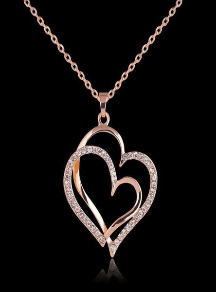 pretty crystal beautifully necklace rose gold color love necklaces wedding jewelry double heart pendant necklace4413301, Silver
pretty crystal beautifully necklace rose gold color love necklaces wedding jewelry double heart pendant necklace4413301, Silver