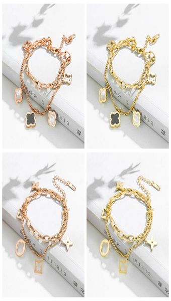 pretty double layer openwork stainless steel clover charm bracelet lucky four leaf women jewelry for women gift5450649, Golden;silver
pretty double layer openwork stainless steel clover charm bracelet lucky four leaf women jewelry for women gift5450649, Golden;silver