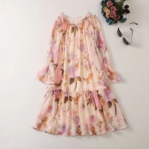 european and american women's clothing 2023 autumn new round neck long sleeve flared sleeve flower print fashion dress xxl, Black;gray
european and american women's clothing 2023 autumn new round neck long sleeve flared sleeve flower print fashion dress xxl, Black;gray