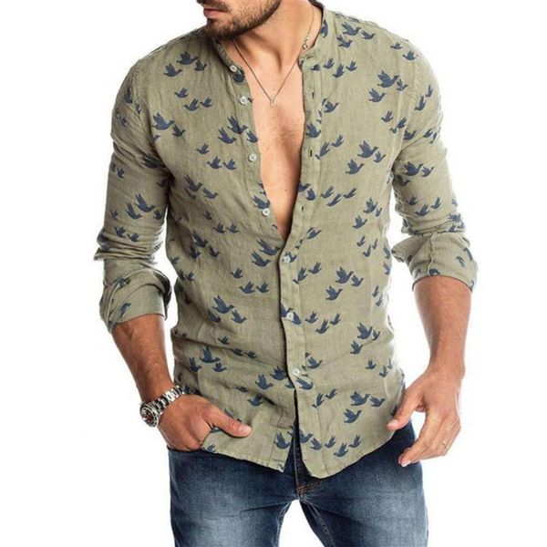 men's casual shirts 80% spring autumn men pigeon print buttons long sleeve shirt linen slim 42w, White;black
men's casual shirts 80% spring autumn men pigeon print buttons long sleeve shirt linen slim 42w, White;black