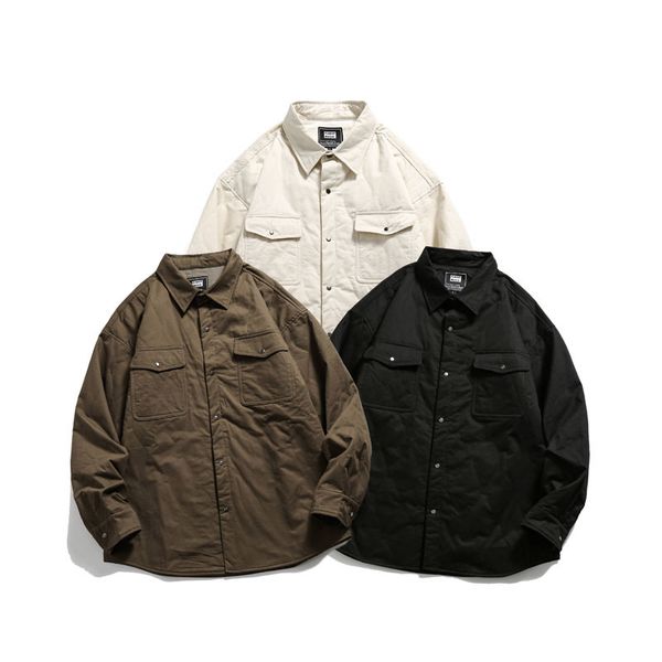 mens jackets autumn winter men loose casual thicken quilted padded cotton long sleeve cargo shirt style jacket male streetwear fashion coat, Black;brown
mens jackets autumn winter men loose casual thicken quilted padded cotton long sleeve cargo shirt style jacket male streetwear fashion coat, Black;brown