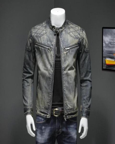 men039s blue denim vintage classic biker motorcycle jacket stand collar retro slim fit distressed racer jeans coat drop shippin1134232359, Black;brown
men039s blue denim vintage classic biker motorcycle jacket stand collar retro slim fit distressed racer jeans coat drop shippin1134232359, Black;brown