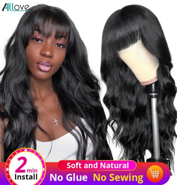 allove brazilian body wave loose deep curly human hair wigs with bangs peruvian straight kinky curly none lace wigs indian hair ma2418482, Black;brown
allove brazilian body wave loose deep curly human hair wigs with bangs peruvian straight kinky curly none lace wigs indian hair ma2418482, Black;brown