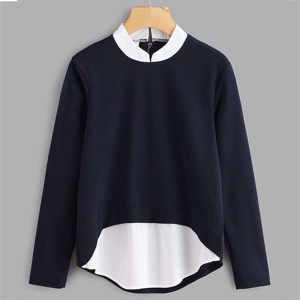 item title ol style large womens blouses size clothing fashion stitching contrast color fake two piece loose long, White
item title ol style large womens blouses size clothing fashion stitching contrast color fake two piece loose long, White