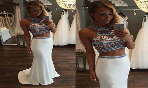 two piece mermaid prom dresses with colorful beaded back zipper white chiffon long back formal evening gowns real picture8663944, Black
two piece mermaid prom dresses with colorful beaded back zipper white chiffon long back formal evening gowns real picture8663944, Black