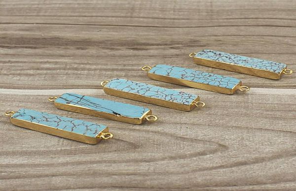 natural rectangle turquoise connector pendant with double bail gold edged plated blue turquoise bar connectors jewelry jf18038577688, Silver
natural rectangle turquoise connector pendant with double bail gold edged plated blue turquoise bar connectors jewelry jf18038577688, Silver
