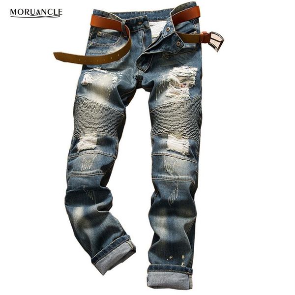 whole- 2020 mens ripped biker jeans fashion distressed denim joggers for man streetwear destroyed moto jeans pants trousers323d, Blue
whole- 2020 mens ripped biker jeans fashion distressed denim joggers for man streetwear destroyed moto jeans pants trousers323d, Blue