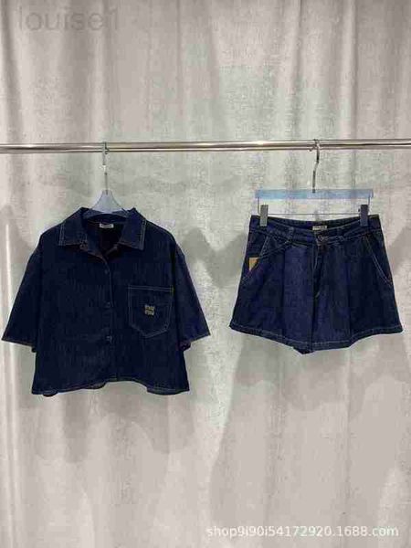 women's two piece pants designer 23 summer new niche design denim embroidery thin short sleeved shirt jacket style sns9, White
women's two piece pants designer 23 summer new niche design denim embroidery thin short sleeved shirt jacket style sns9, White