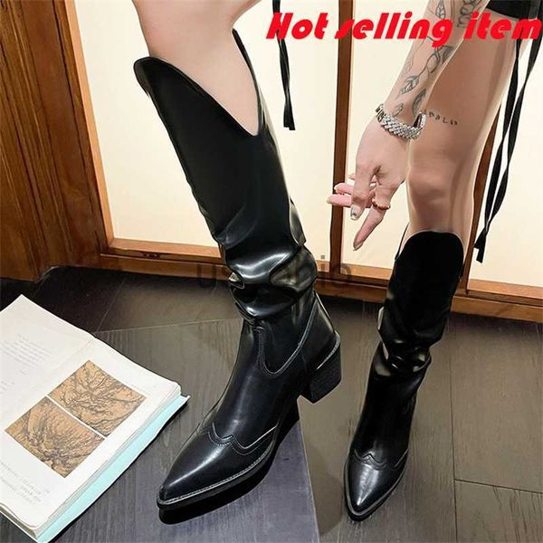 boots european and american largesized high pile long boots autumn new western denim boots fashion boots pointed toe boots for women j230811, Black
boots european and american largesized high pile long boots autumn new western denim boots fashion boots pointed toe boots for women j230811, Black