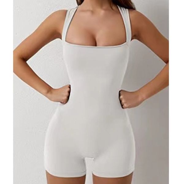 women's strappy tank square neck tummy control bodycon stretch shorts jumpsuit rompers, Black
women's strappy tank square neck tummy control bodycon stretch shorts jumpsuit rompers, Black