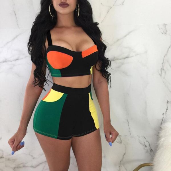 women jumpsuit two piece set club sleeveless stitching crop and bodycon shorts suit set women outfits2765596, White
women jumpsuit two piece set club sleeveless stitching crop and bodycon shorts suit set women outfits2765596, White