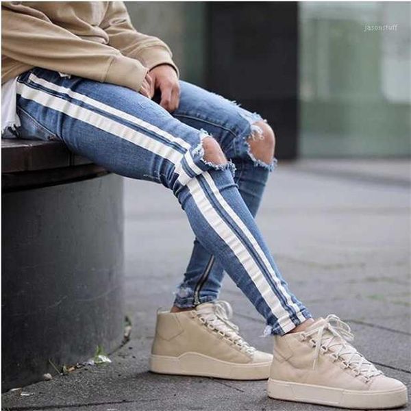 mens blue ripped holes jeans side striped skinny straight slim elastic denim fit jeans male fashion long trousers jeans1328q
mens blue ripped holes jeans side striped skinny straight slim elastic denim fit jeans male fashion long trousers jeans1328q