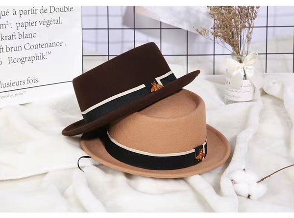 hat fall and winter men and women universal wool jazz cap fashionable hundred with small bowler hat small bee felt hat, Blue;gray
hat fall and winter men and women universal wool jazz cap fashionable hundred with small bowler hat small bee felt hat, Blue;gray