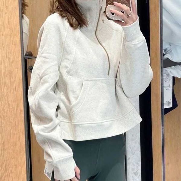 lu version of the same scuba autumn and winter standing neck sweater with plush half zipper short loose fitting fitness sports jacket trend, Black
lu version of the same scuba autumn and winter standing neck sweater with plush half zipper short loose fitting fitness sports jacket trend, Black