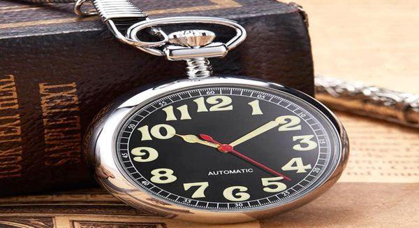 luxury sliver mechanical pocket watch luminous hands men women golden color roman numerals fob chain russia automatic good clock c6127582, Slivery;golden
luxury sliver mechanical pocket watch luminous hands men women golden color roman numerals fob chain russia automatic good clock c6127582, Slivery;golden