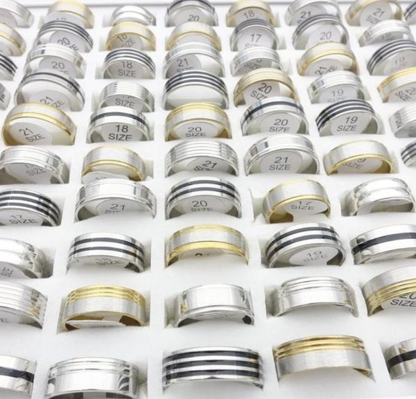 whole 100pcslot stainless steel band rings black gold silver striped patterns mix styles fashion jewelry party gift3743441
whole 100pcslot stainless steel band rings black gold silver striped patterns mix styles fashion jewelry party gift3743441