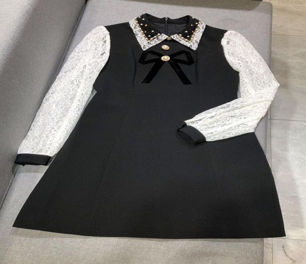 2020 black lace patchwork women dress designer beads crystals dresses womens designer long sleeves vestidos 89637222630, Black;gray
2020 black lace patchwork women dress designer beads crystals dresses womens designer long sleeves vestidos 89637222630, Black;gray