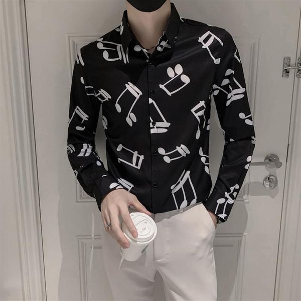 men's casual shirts 2021 autumn long-sleeved slim musical note printed shirt fashion streetwear social party men clothing301e, White;black
men's casual shirts 2021 autumn long-sleeved slim musical note printed shirt fashion streetwear social party men clothing301e, White;black